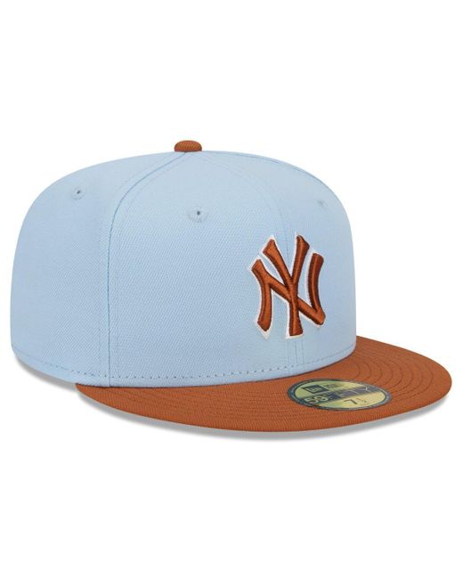KTZ Blue /brown New York Yankees Spring Color Basic Two-tone 59fifty Fitted Hat for men