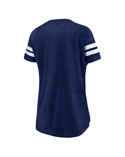 Fanatics Blue Branded Navy Chicago Bears Plus Size Logo Notch Neck Raglan Sleeve T-shirt