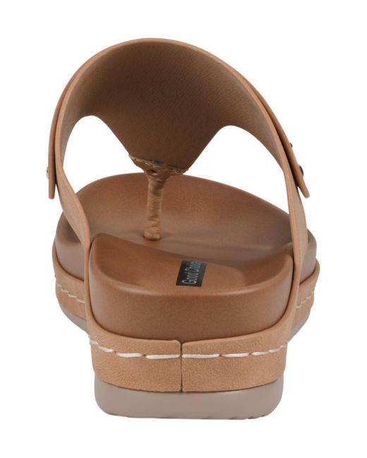 Gc Shoes Brown I Thong Wedge Sandals