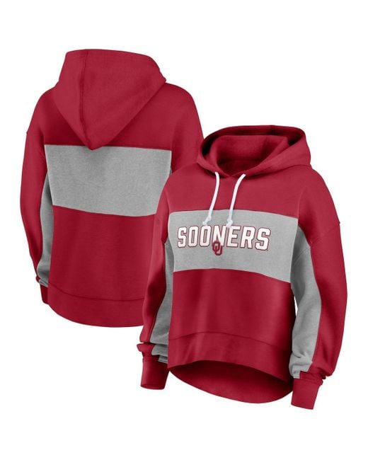 Fanatics Red Oklahoma Sooners Filled Stat Sheet Pullover Hoodie