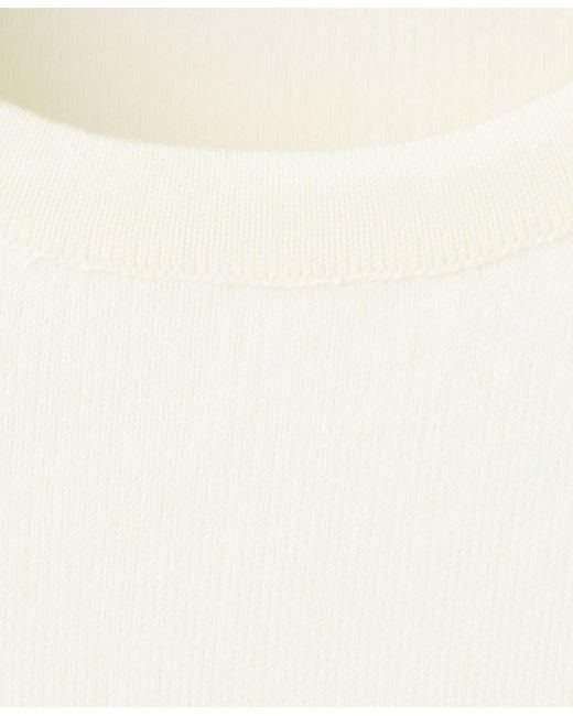 Mango White Buttoned Cuffs Sweater