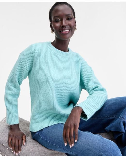 INC International Concepts Blue Chunky Sweater