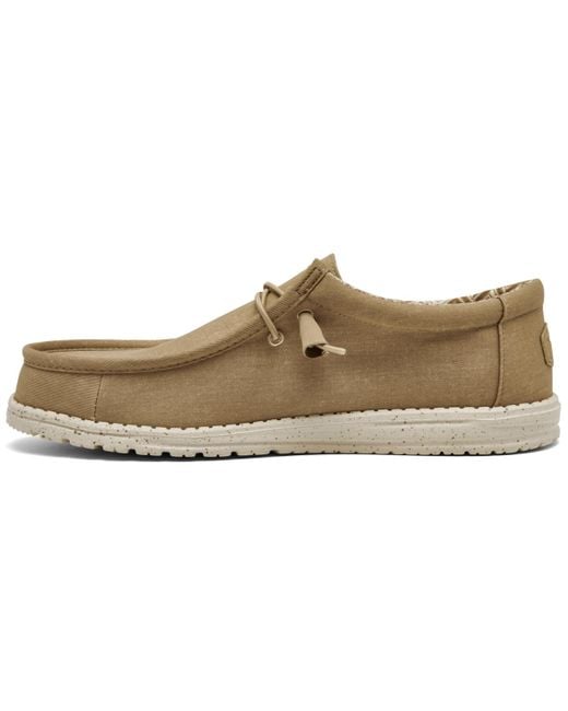 Hey Dude White Wally Canvas Casual Moccasin Sneakers From Finish Line for men