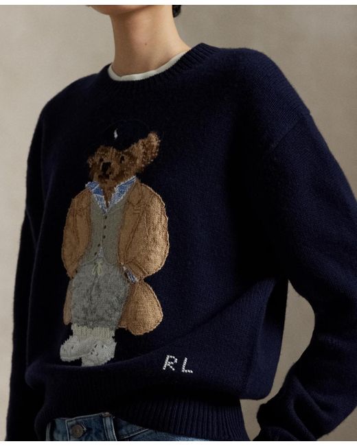 Polo Ralph Lauren Blue Polo Bear Wool-cashmere-blend Sweater