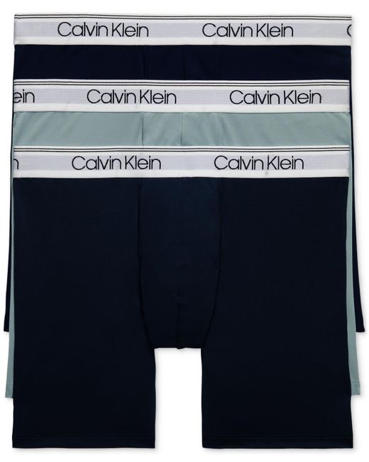 Calvin Klein Blue 3-pack Micro Stretch Solid Boxer Briefs for men