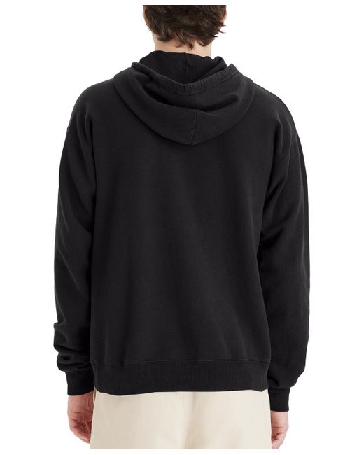 Hanes Black Garment Dyed Fleece Hoodie for men