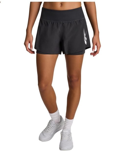 Reebok Black Interlock Pull-on Running Shorts