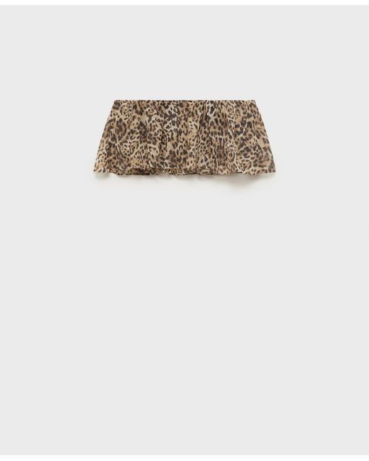 Mango Brown Leopard Print Crop Top