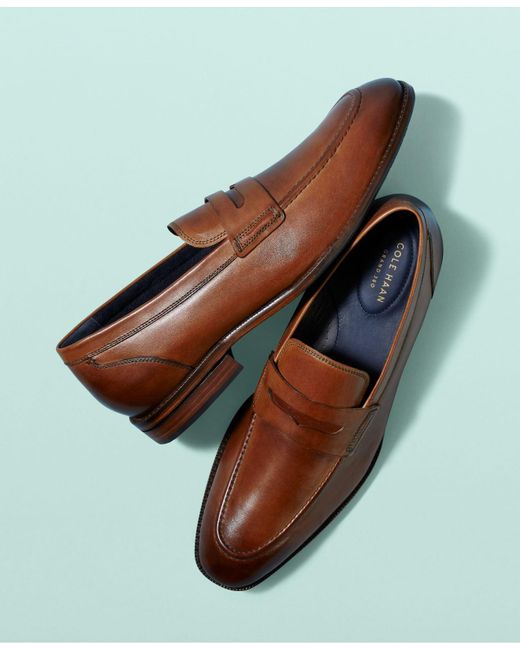 Cole Haan Warner Grand Penny Loafers in Brown for Men Lyst