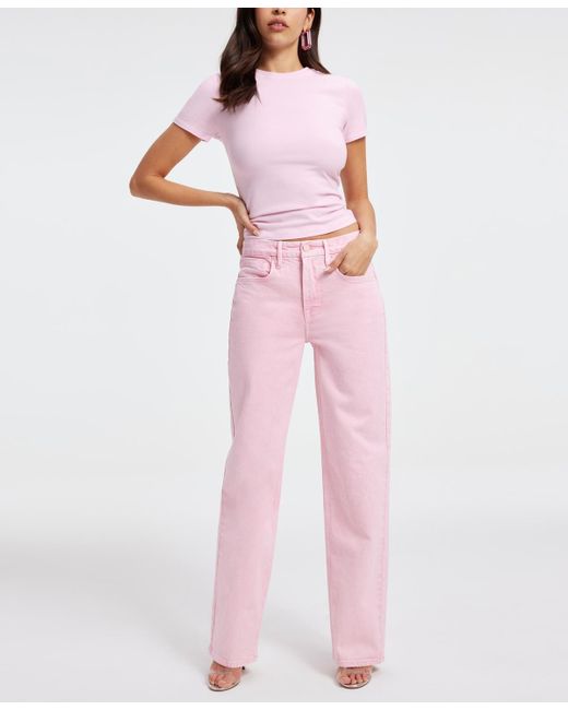 GOOD AMERICAN Pink Super Stretch Baby T-shirt