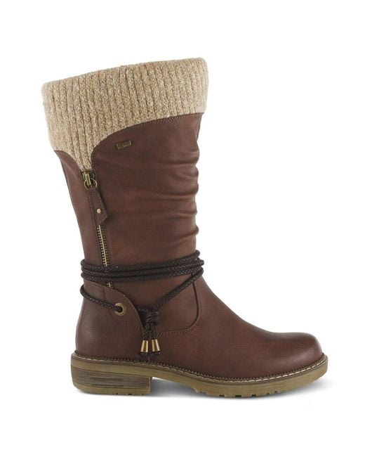 Spring Step Brown Acaphine Water-resistant Booties