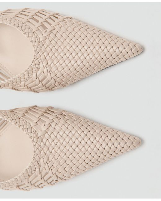 Mango White Braided Pointed Shoes