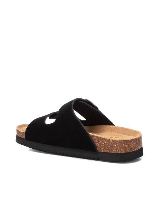 Xti Black Flat Sandals