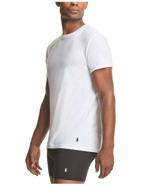 Polo Ralph Lauren Cotton Men?s P5 +1 Crewneck Undershirts in White for