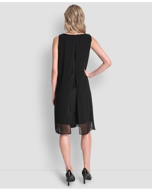 DKNY Sleeveless Hotfix Overlay Dress in Black | Lyst DKNY Sleeveless Hotfix Overlay Dress in Black | Lyst