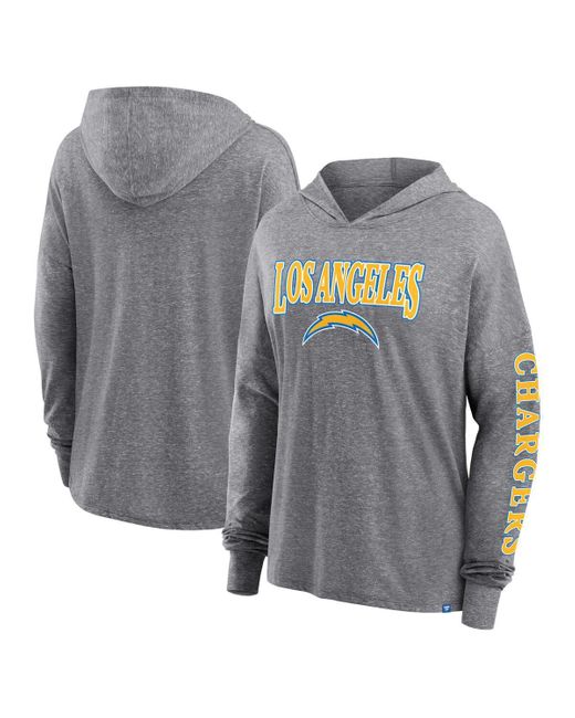 Fanatics Gray Los Angeles Chargers Classic Outline Pullover Hoodie
