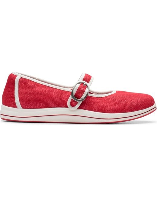 Clarks Red Breeze Janey Round Toe Flats