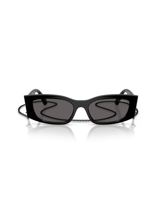 Vogue Eyewear Black Rectangle Sunglasses