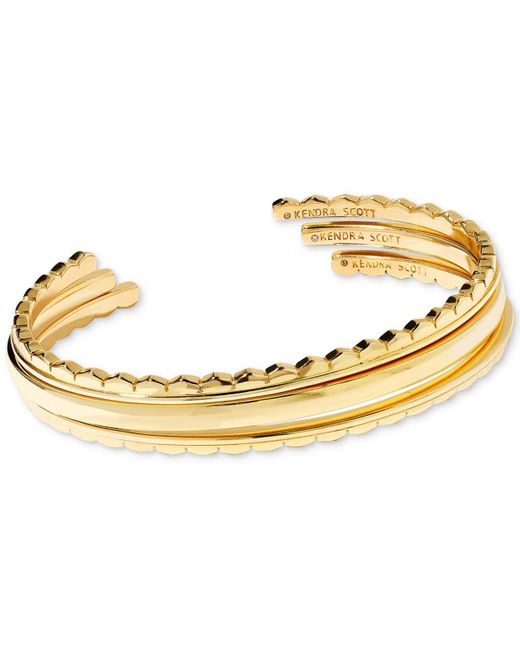 Kendra Scott 14k Goldplated 3pc. Set Thin Cuff Bracelets in Metallic