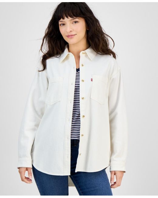 Levi's Gray Iris Button-front Cotton Overshirt