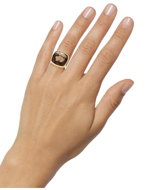 Effy Metallic Smoky Quartz Ring (20-1/5 Ct. T.w.) Ring In Sterling Silver & 18k Gold