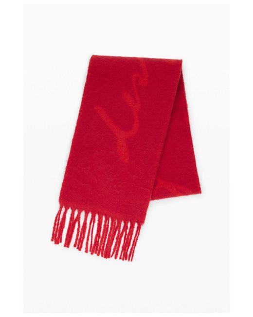 Desigual Red Scarf With Fringes