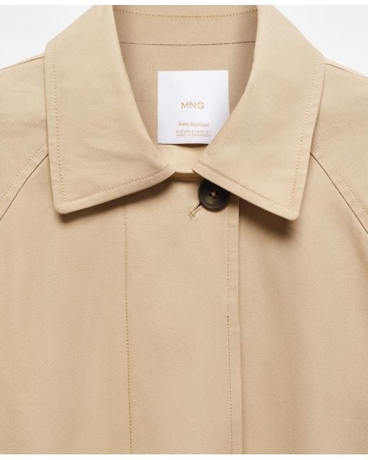 Mango Natural Belted Cotton Trench Coat
