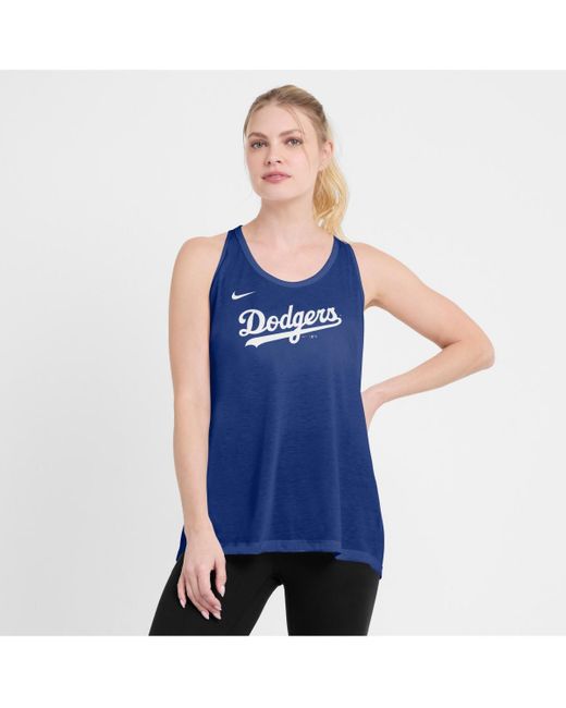 Nike Blue Los Angeles Dodgers Crisscross Performance Tank Top