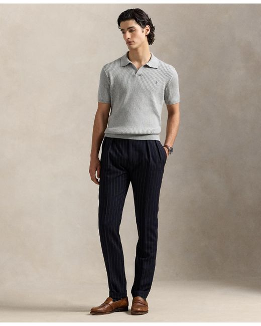 Polo Ralph Lauren Gray Rib-knit Cotton Polo-collar Sweater for men