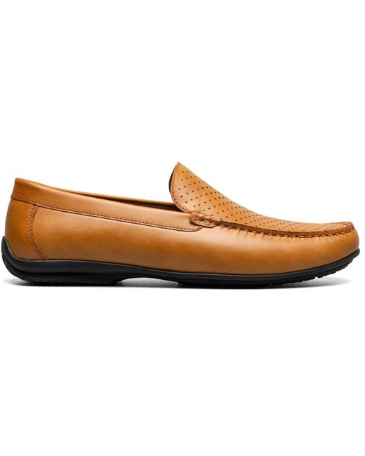 Stacy Adams Brown Conroy Perfed Slip On Shoe for men