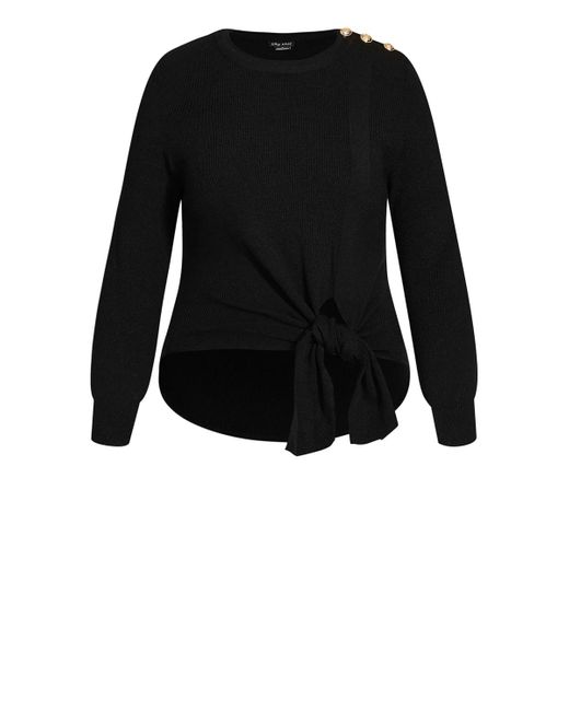 City Chic Black Plus Size Royal Sweater