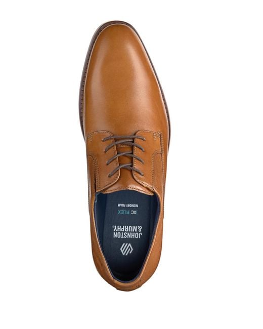Johnston & Murphy Brown Landry Embossed Plain Toe Shoe for men