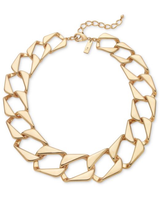 INC International Concepts Metallic Tone Large Geometric Chain All-around Collar Necklace