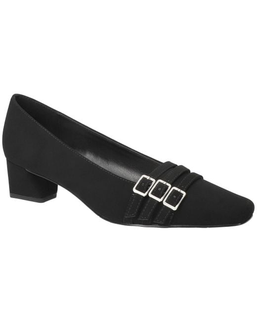 Easy Street Black Enya Square Toe Pumps