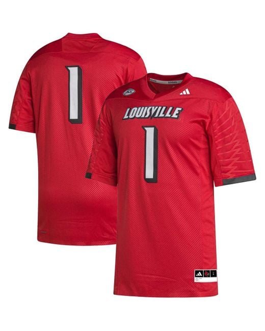 Adidas Red #1 Louisville S Premier Football Jersey for men