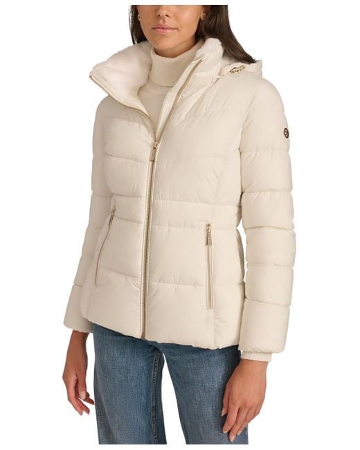 Calvin Klein Natural Faux-fur-lined Hooded Puffer Coat