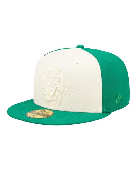 KTZ Cream, Kelly Green Boston Celtics Cork Two-tone 59fifty Fitted Hat ...
