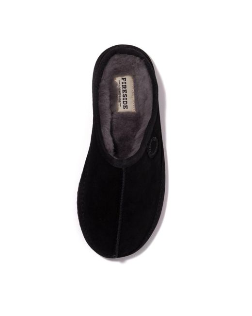 Dearfoams Black Fireside By Greta Genuine Shearling Clog Slipper