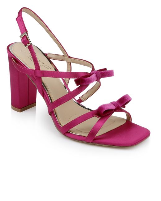Badgley Mischka Women's Pink Eliza Bow Evening Sandals