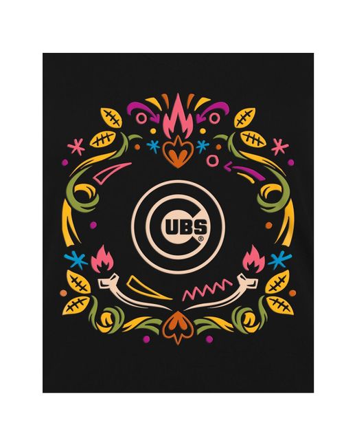 KTZ Black Chicago Cubs Dia De Los Muertos V-neck T-shirt