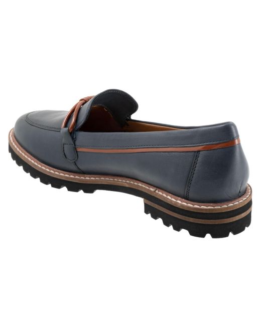 Trotters Blue Fiora Flat