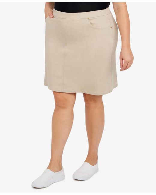 hearts of palm Natural Plus Size Essentials Tech Stretch Pull On Skort