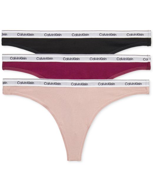 Calvin Klein Red 3-pk. Modern Logo Low-rise Thong Underwear Qd5209