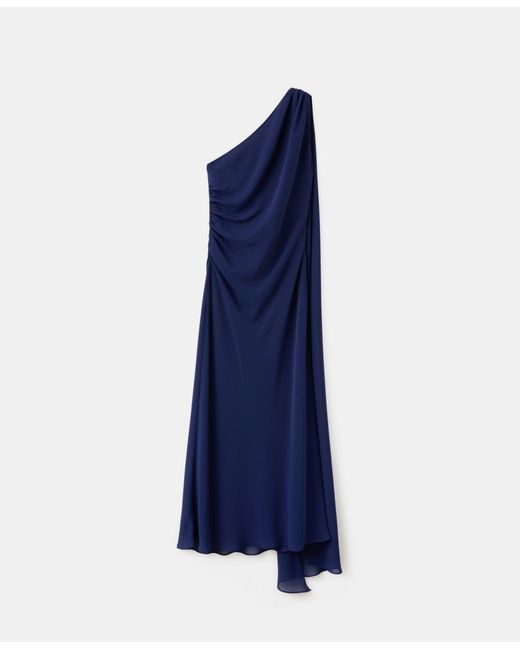 Mango Blue Scarf Asymmetrical Dress