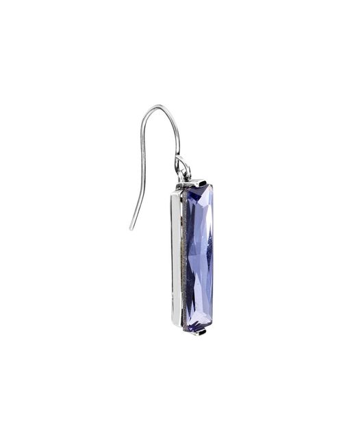 Macy's White Rectangular Crystal Drop Earrings
