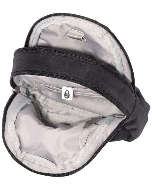 Baggallini Black Mini Double Zip Sling Bag