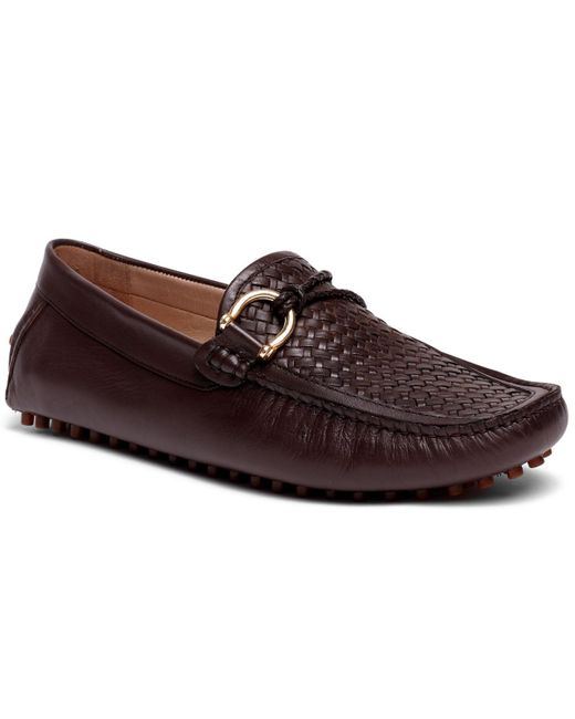 Carlos By Carlos Santana Brown Malone Interweave Driver Leather Loafer Slip-on Casual Shoe for men