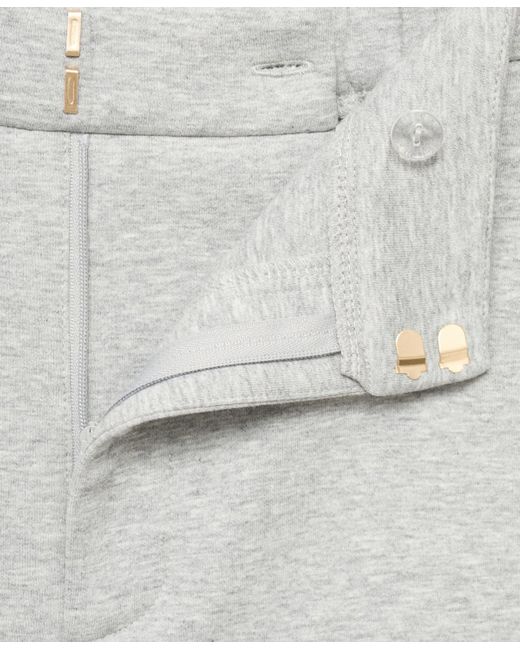 Mango Gray Elastic Waist Straight-fit Pants