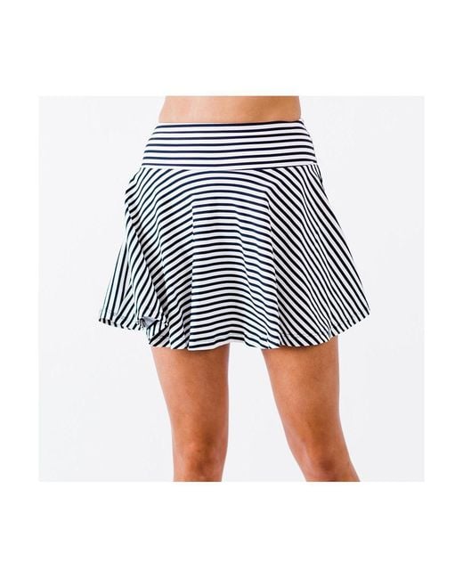 Calypsa Blue Flowy Swim Skirt With Attached Shorts