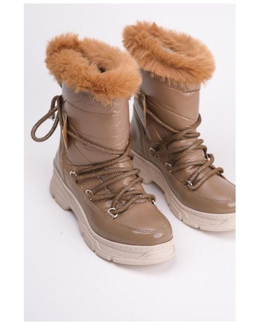 Prologue Shoes Brown Rosie Fur Lined Boot ()